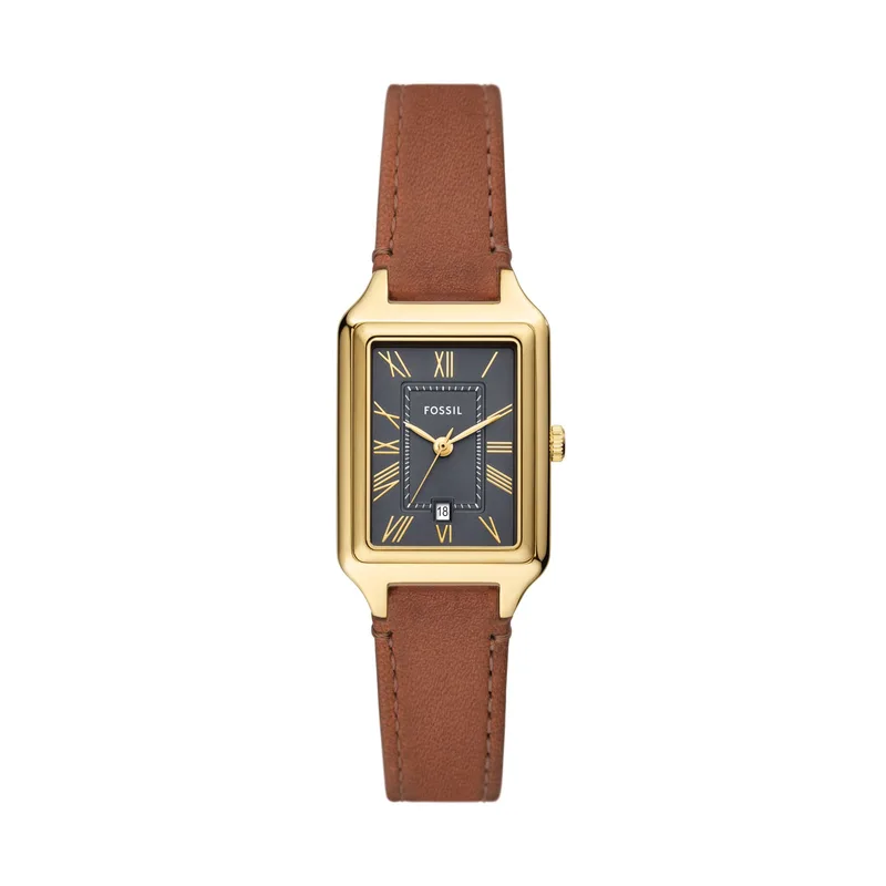Fossil Women's Raquel Three-Hand Date Medium Brown Leather Watch