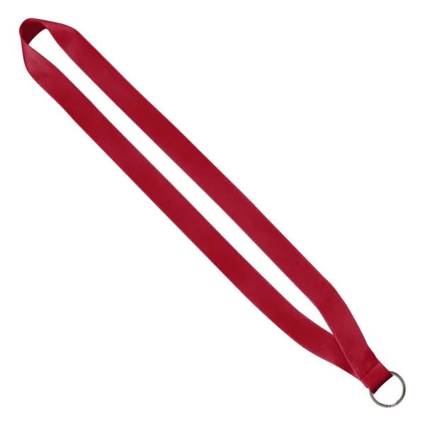 3/4" Polyester Lanyard with Sewn Silver Metal Split-Ring view 3