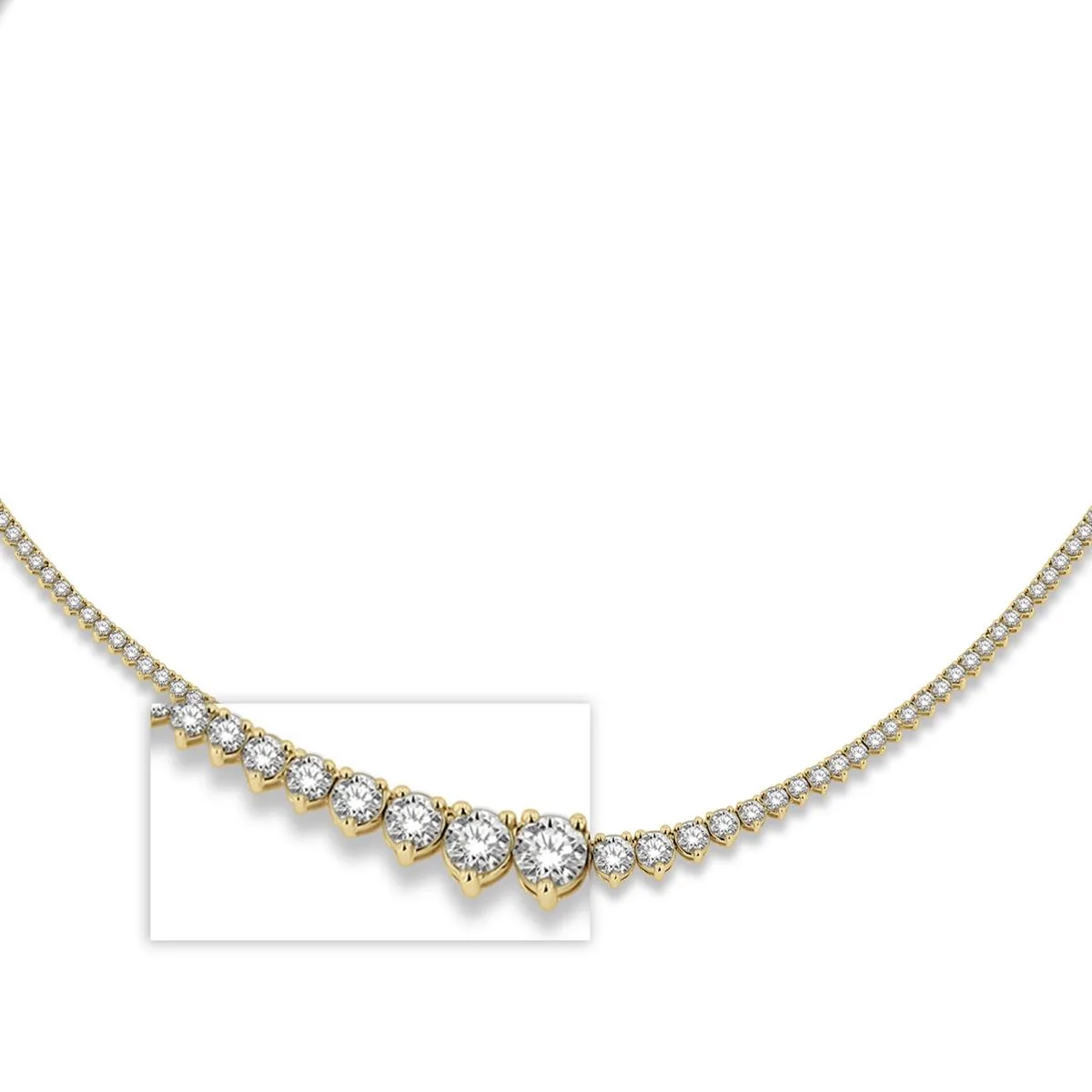 Jilco Inc Riviera Diamond Yellow Gold Necklace - 7.00 Cts