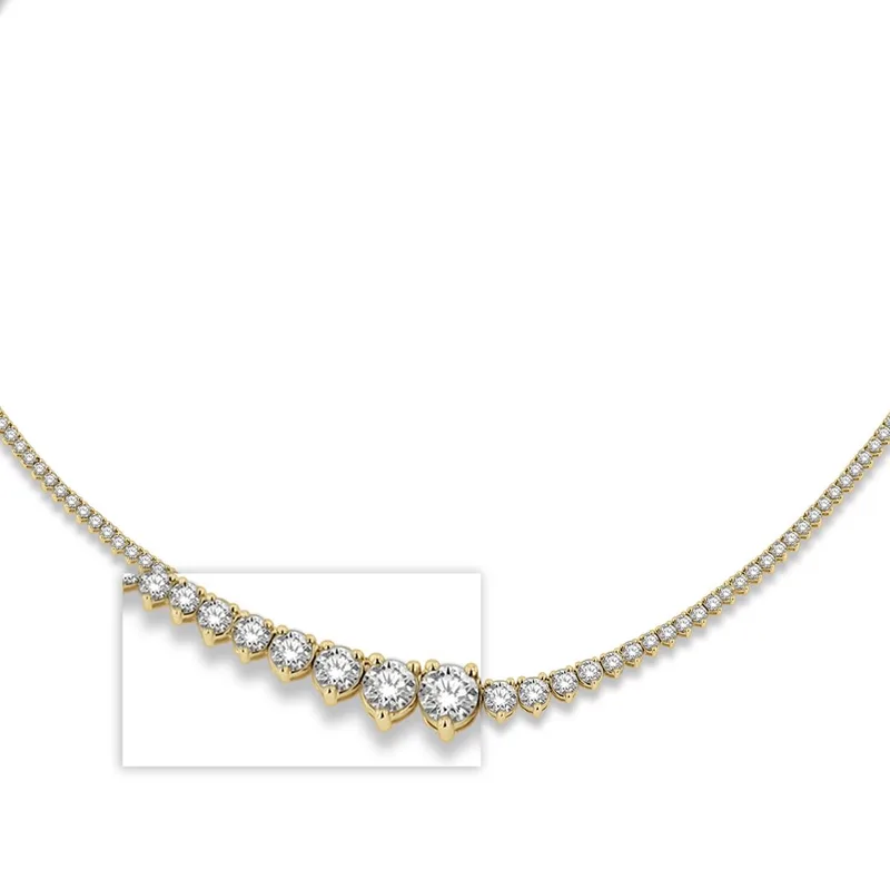 Jilco Inc Riviera Diamond Yellow Gold Necklace - 7.00 Cts