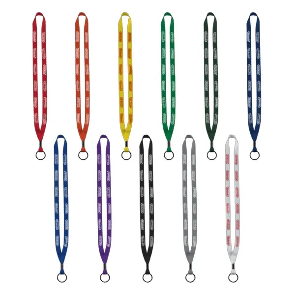 1/2" Polyester Lanyard with Metal Crimp & Split-Ring