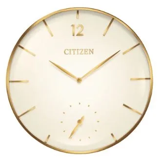 Citizen® Gallery Ivory Dial Wall Clock w/Gold Tone Markers