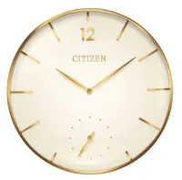 Citizen® Gallery Ivory Dial Wall Clock w/Gold Tone Markers