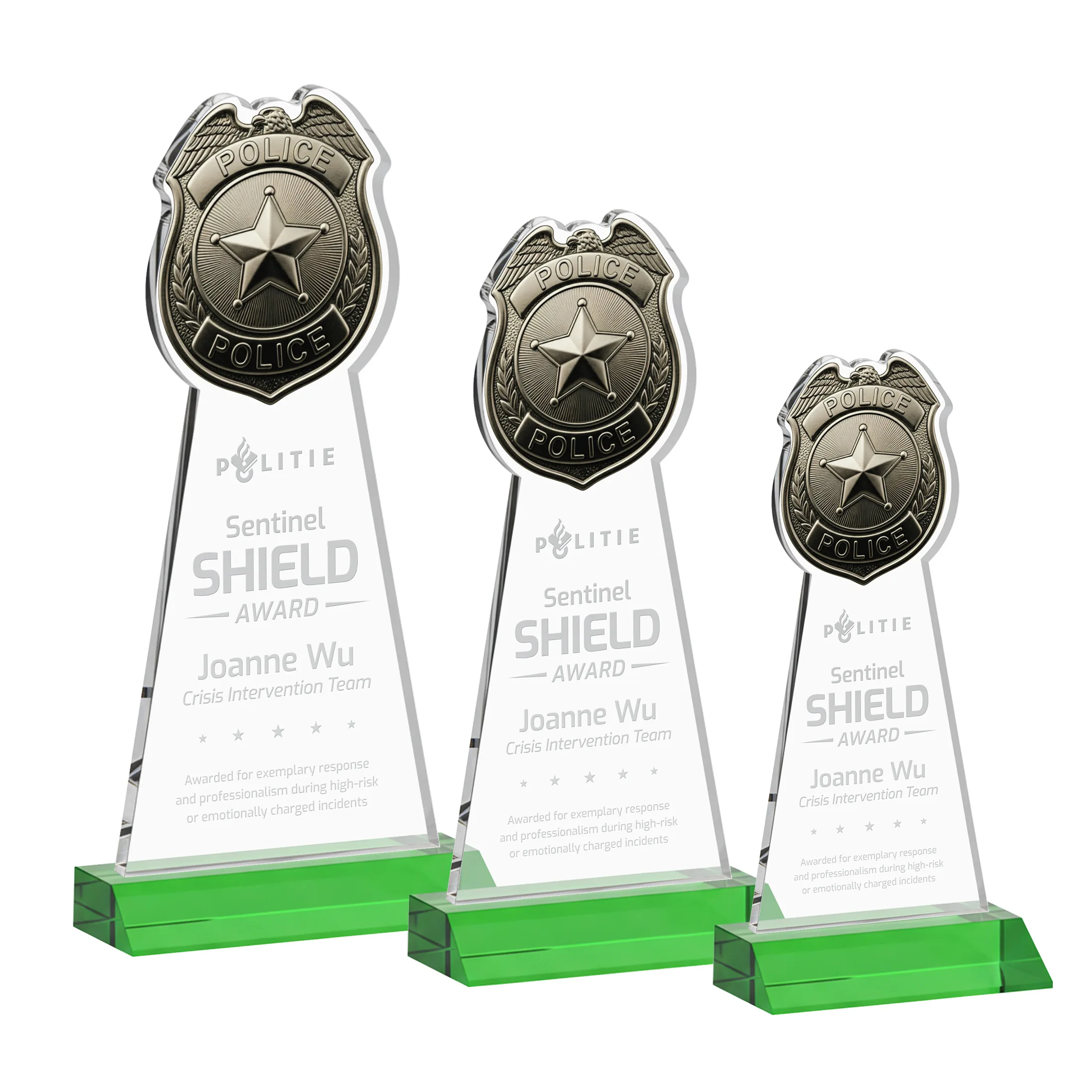 Deep Etch, Front Mitered base, Green