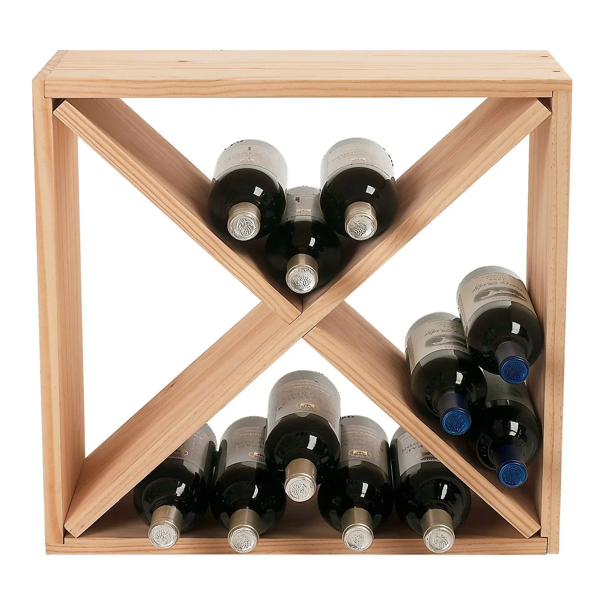 Wine Enthusiast 24 Bottle Compact Cellar Cube Wine Rack (Natural)