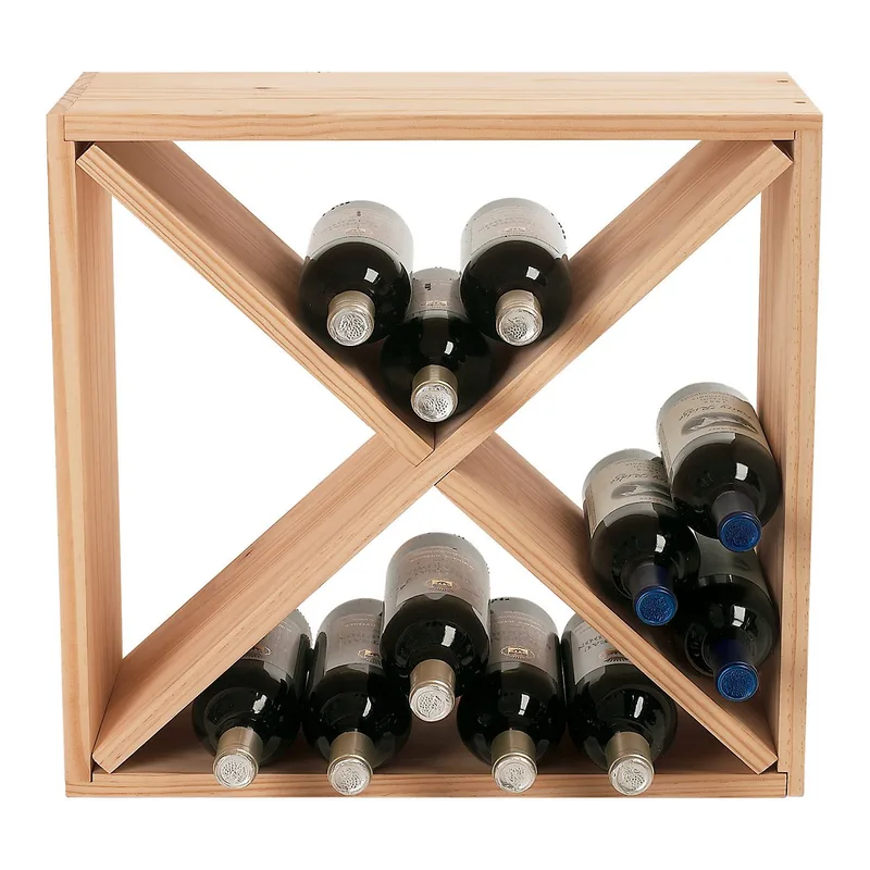 Wine Enthusiast 24 Bottle Compact Cellar Cube Wine Rack (Natural)