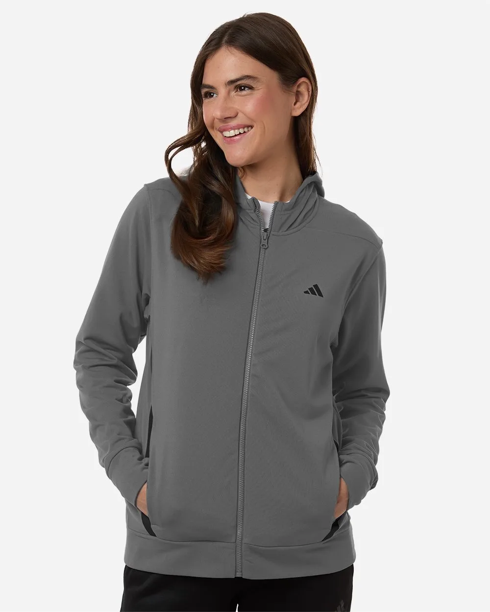 Adidas® Women's Game & Go Fleece Full-Zip Hooded Sweatshirt