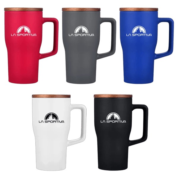 Winchester 18 oz Ceramic Mug w Wood Lid