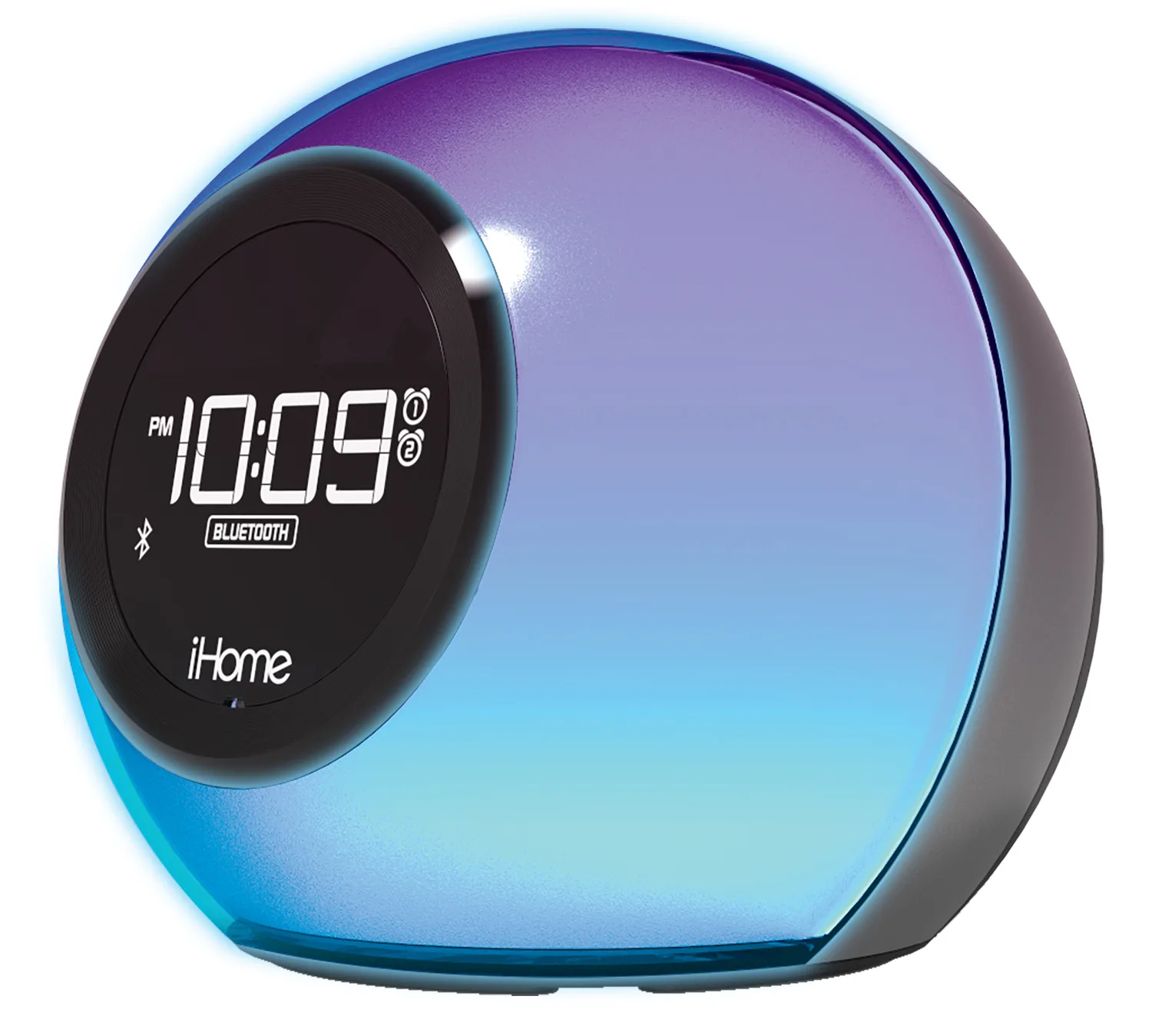 Color Changing, Bluetooth, Dual Alarm FM Clock Radio w/ USB Charging Port