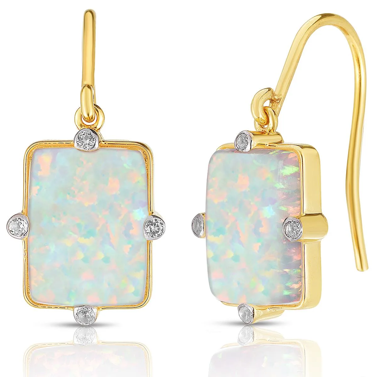 Jilco Inc Opal Earrings - 12x9mm