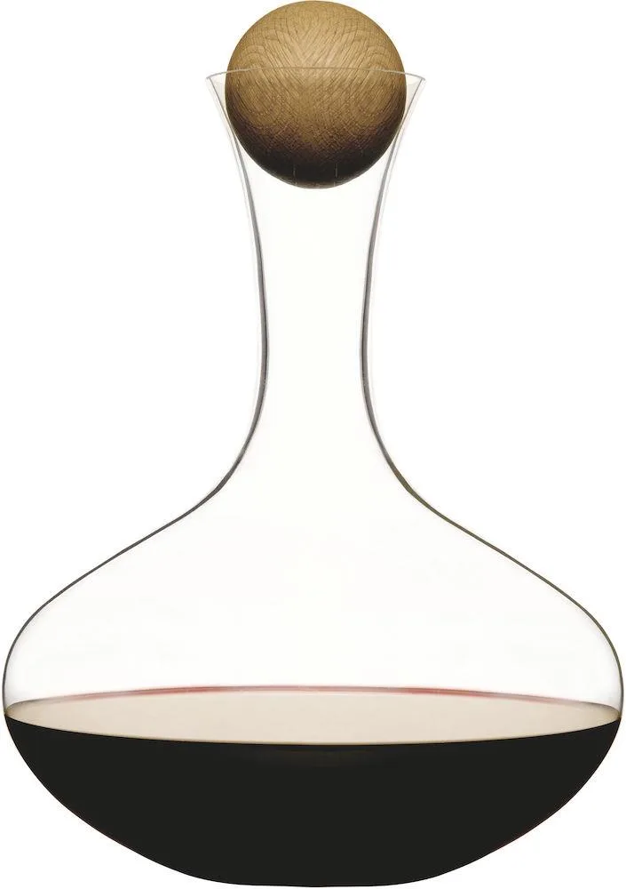 Sagaform Nature Glass Wine Decanter With Oak Stopper, 67Oz.
