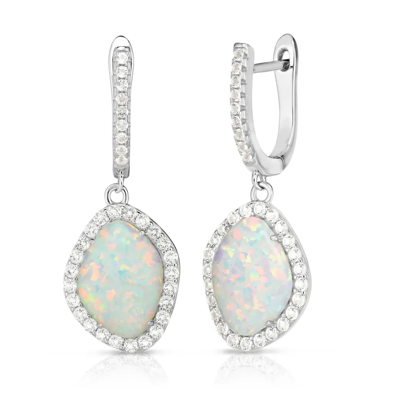 Jilco Inc Opal Earrings - 12x10mm