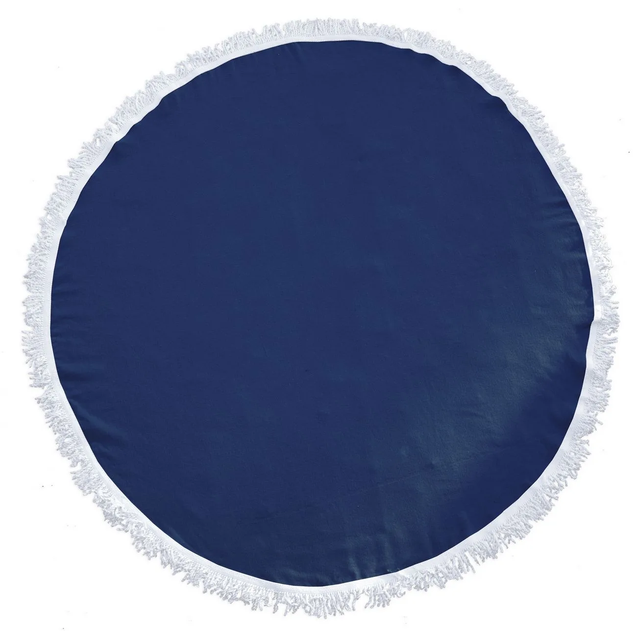 Sunnyside Fringed Round Beach Towel™ (Royal Blue, Gray) view 3