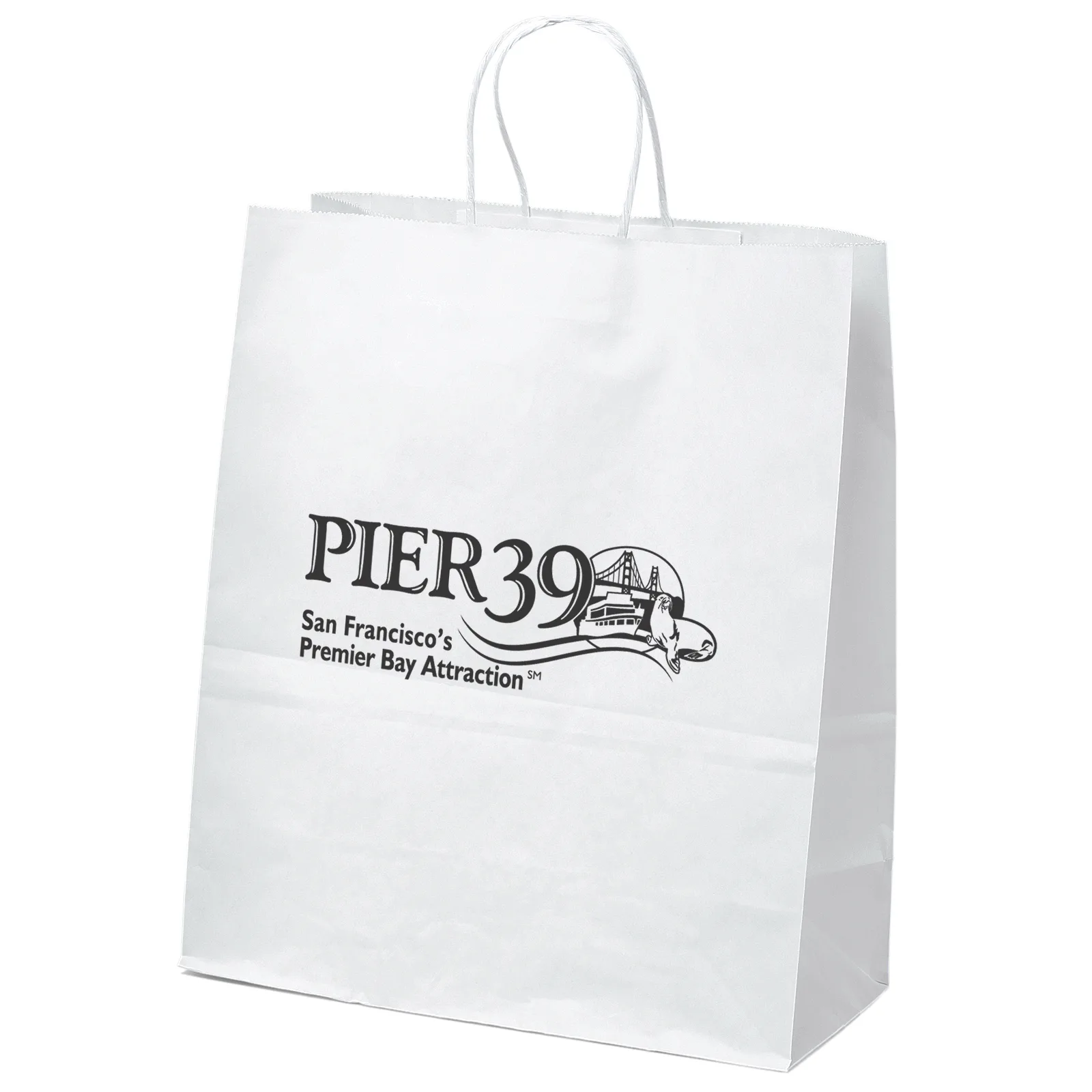 Citation - White Shopper - Flexo Ink Print (13" x 6" x 15")