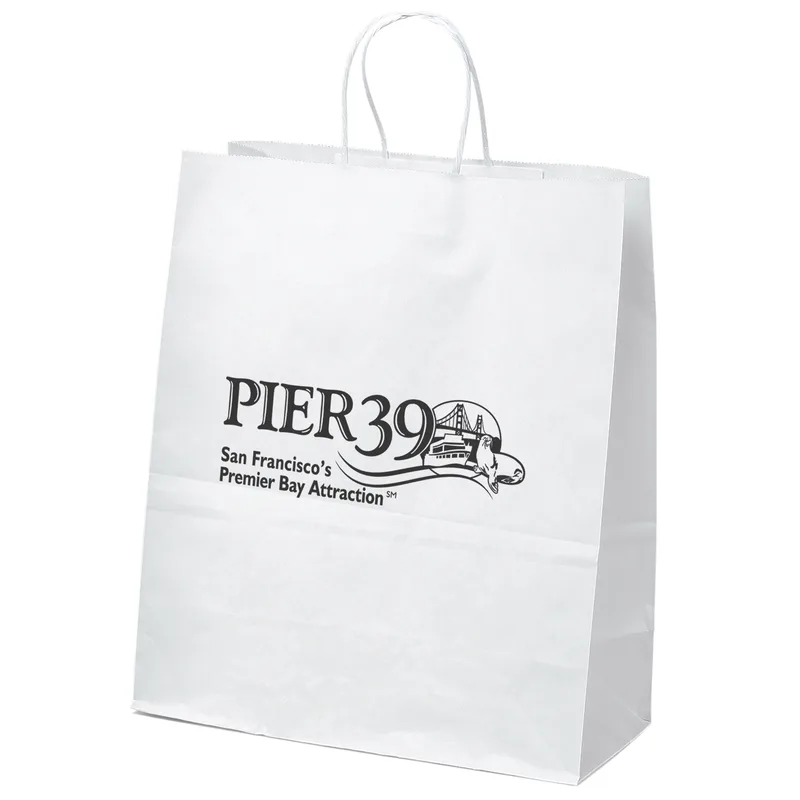 Citation - White Shopper - Flexo Ink Print (13" x 6" x 15")