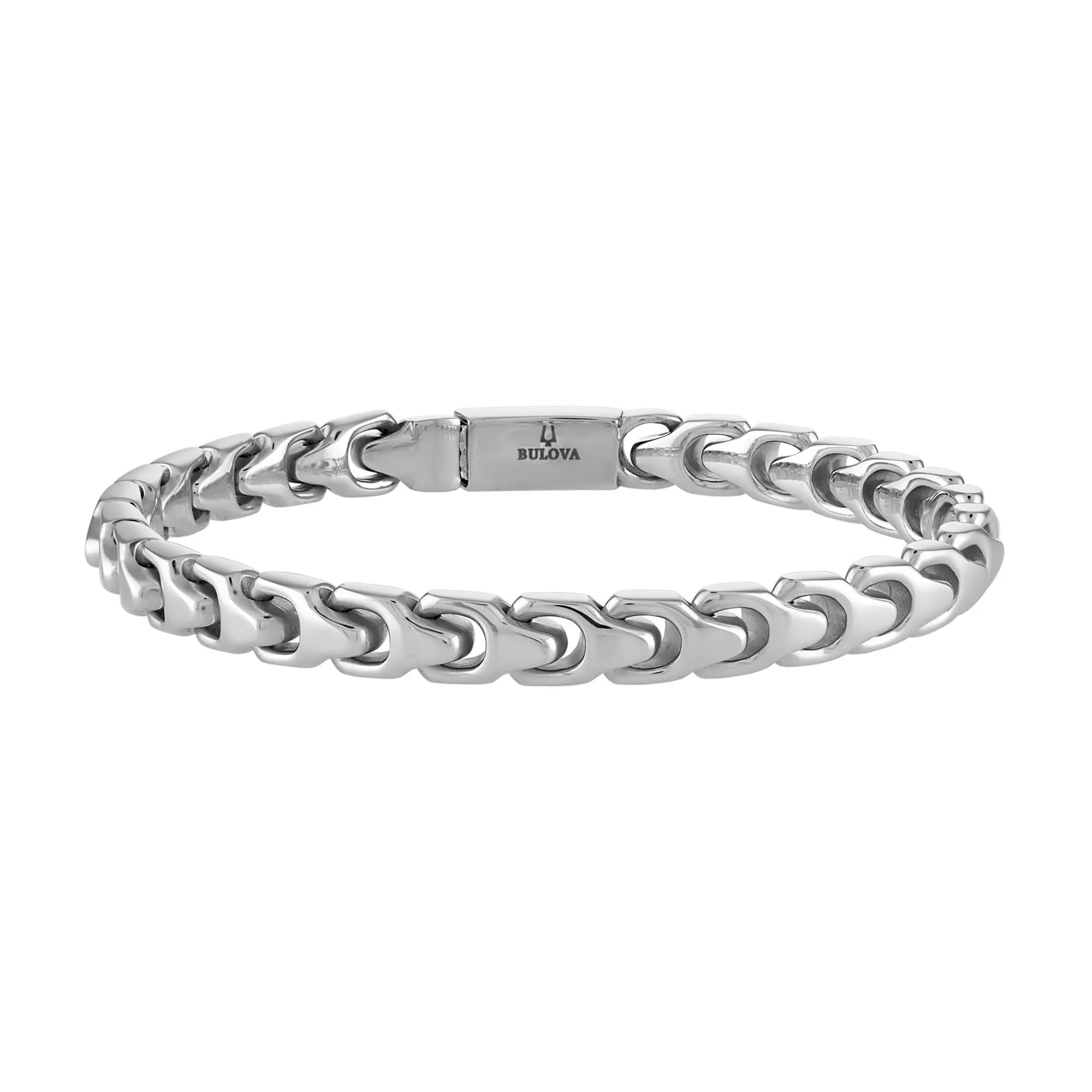 Bulova Jewelry Link™ 10MM Silver Stainless Steel Bracelet - Large