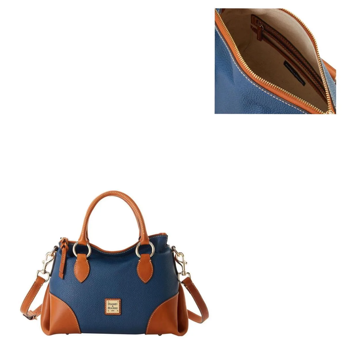 Dooney & Bourke Blue Pebble w/Florentine Trim Satchel 30