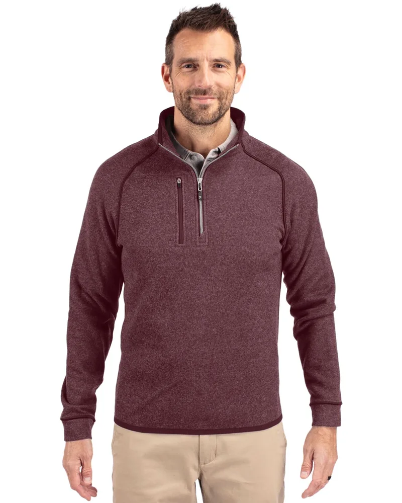 Cutter & Buck Mainsail Sweater-Knit Mens Half Zip Pullover Jacket