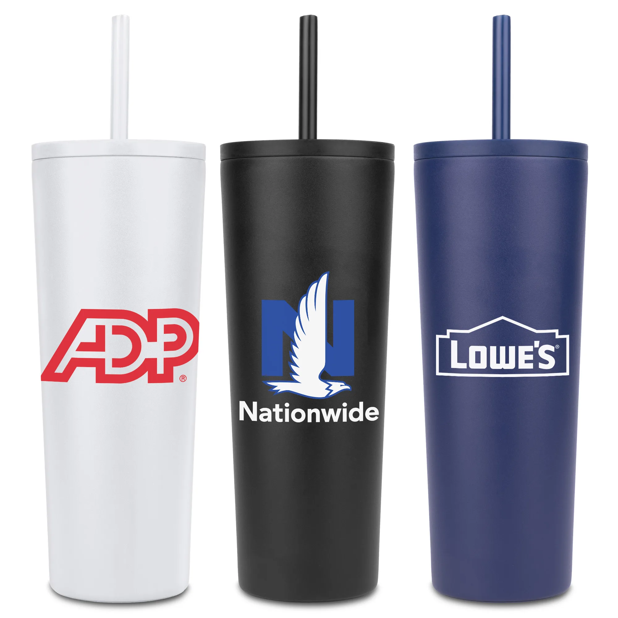 27 Oz. Natick Double Wall SS Mug w/Straw