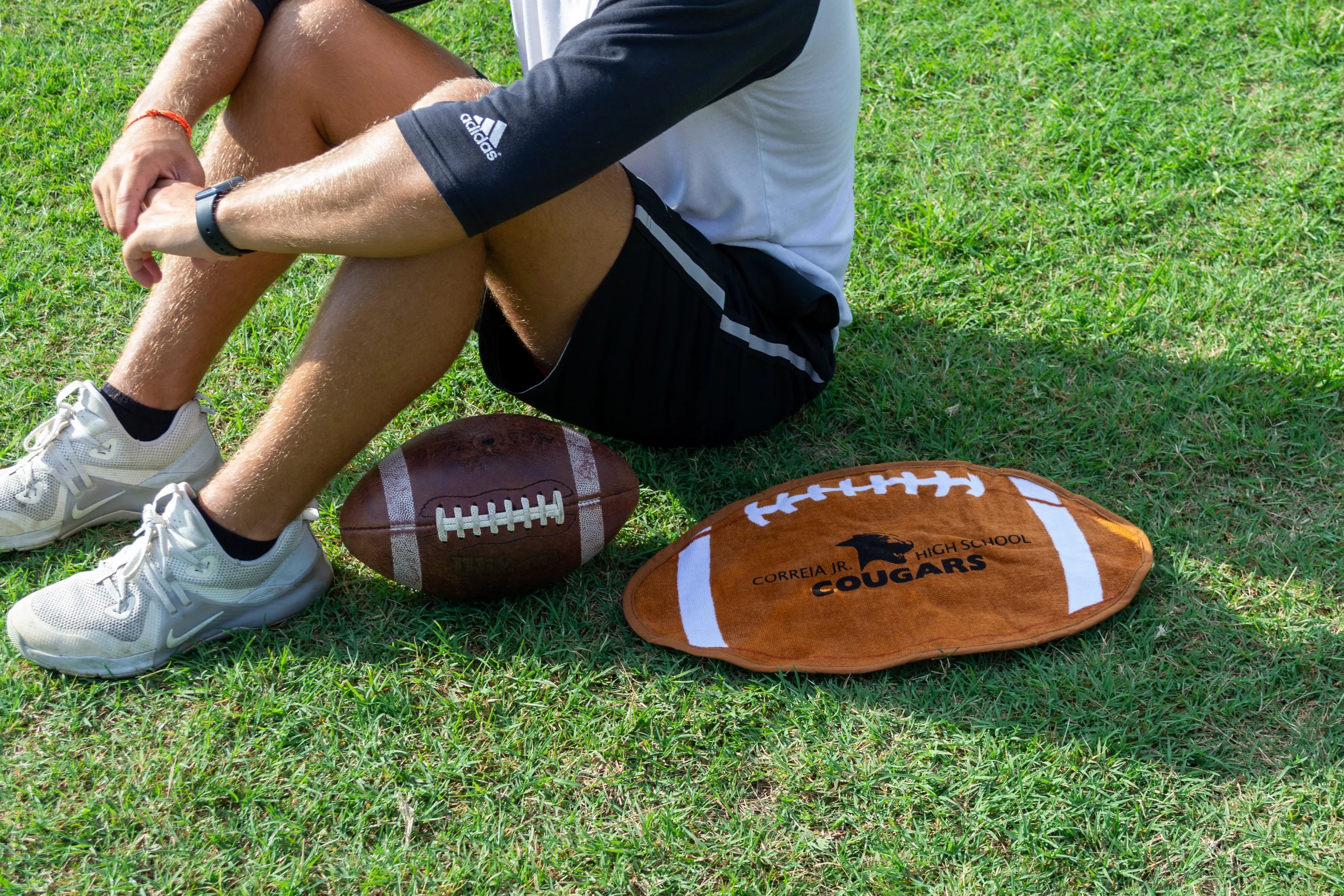 Fiber Reactive Football Shaped Sport Towel (Screen Print)