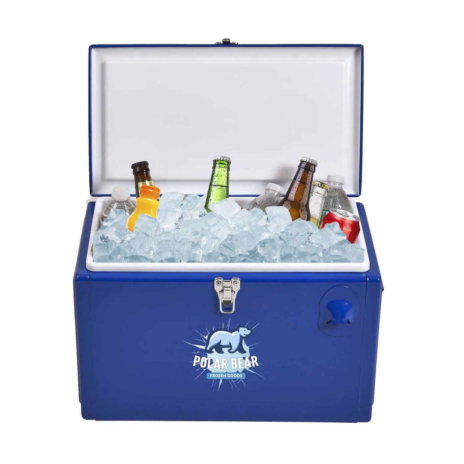 Metal Tool Box Cooler, Front Imprint view 3
