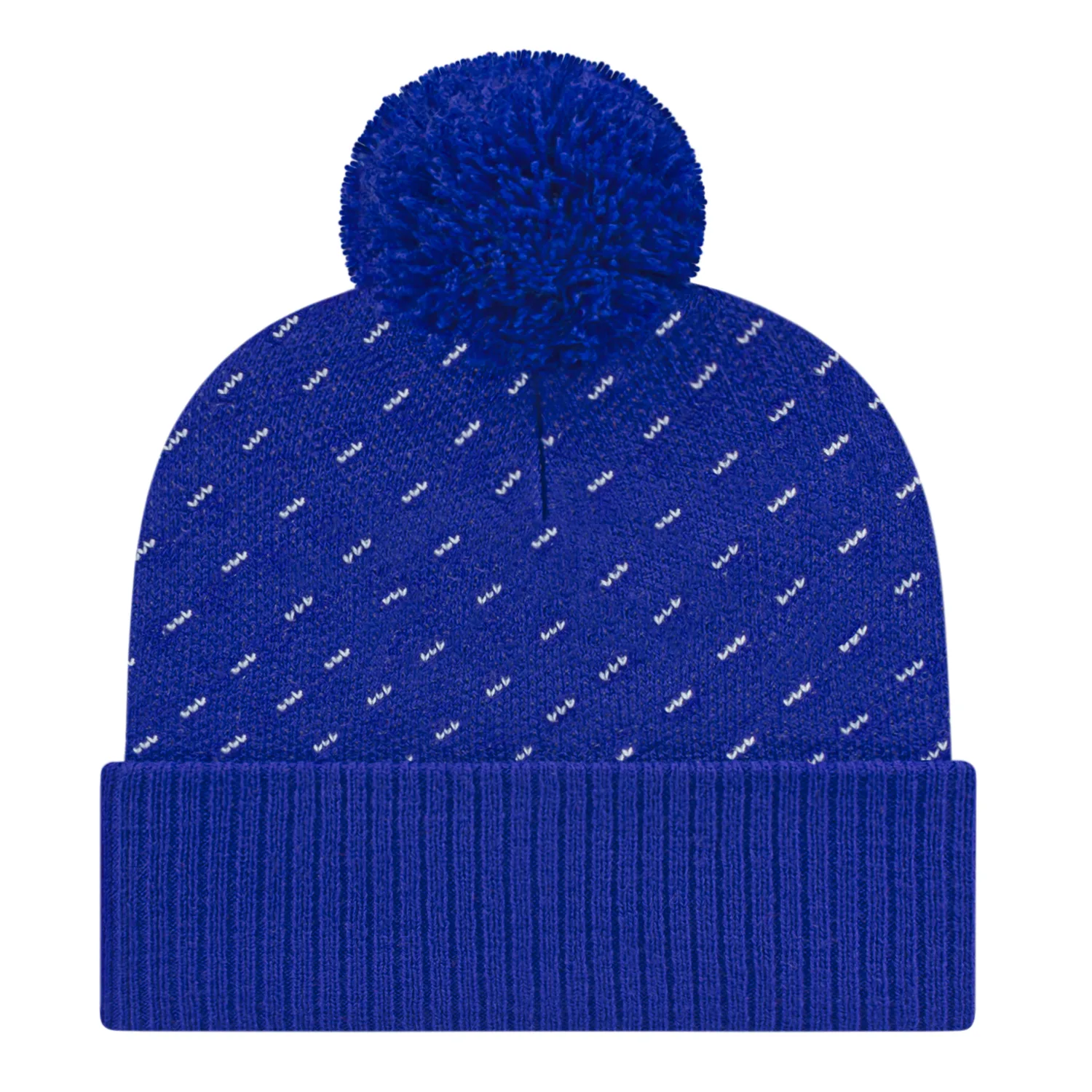 Diagonal Dash Knit Cap With Ribbed Cuff view 7