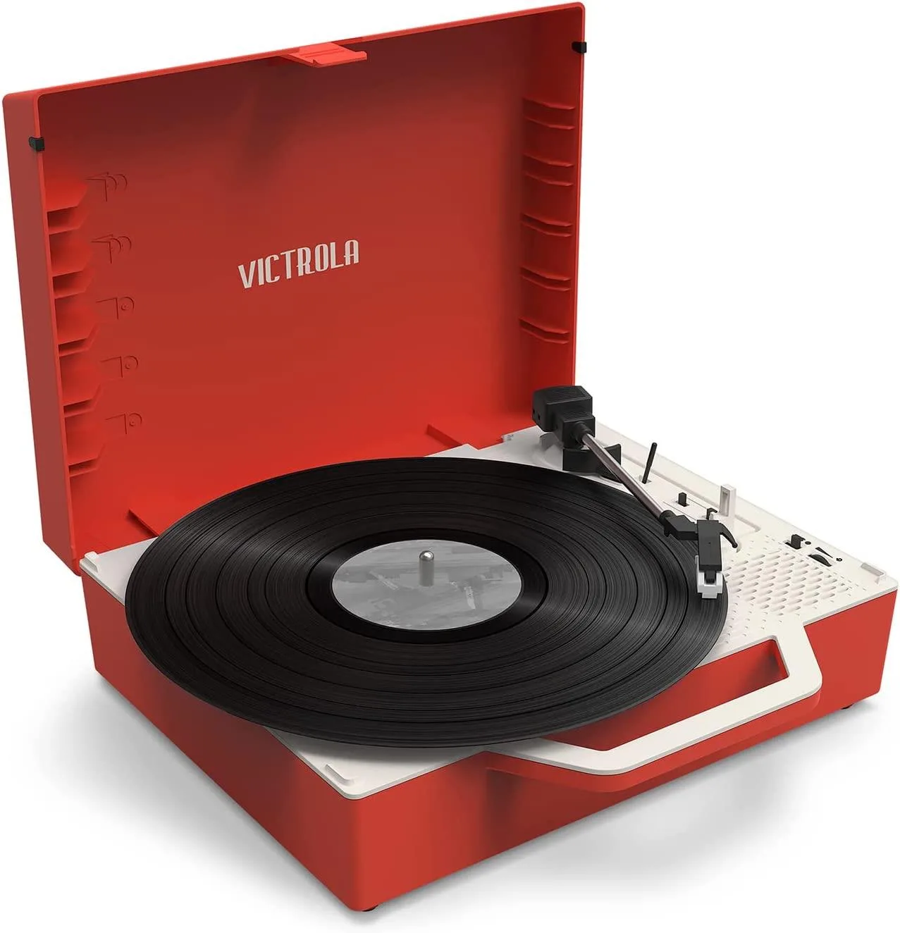 Victrola Re-Spin Sustainable Bluetooth Suitcase Record Player In Red