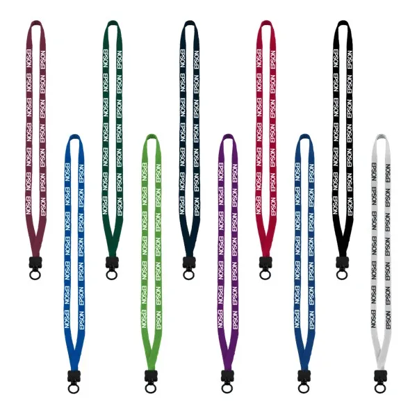 1/2" Cotton Lanyard with Plastic Clamshell & O-Ring view 2