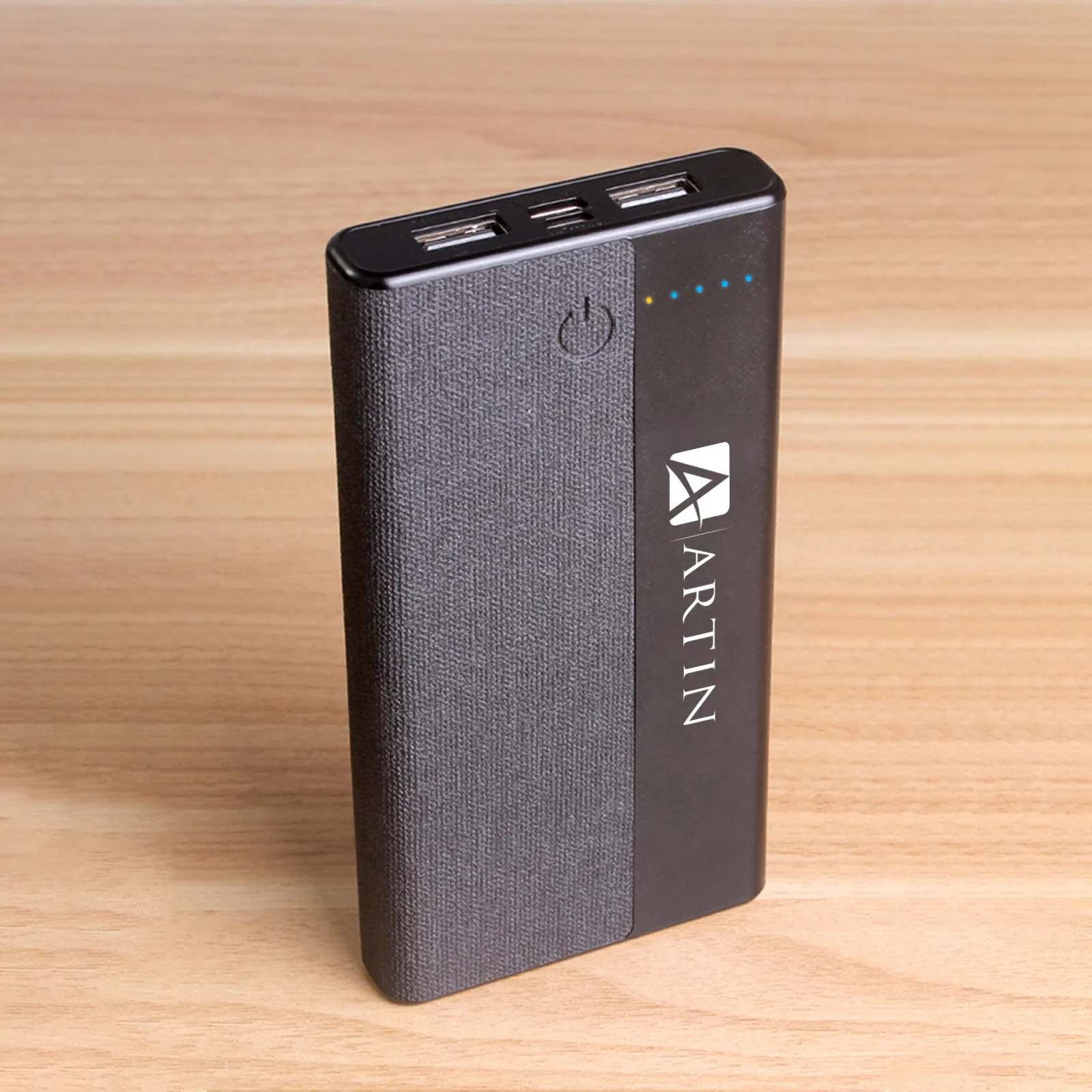 10,000 mAh Coated Linen Wireless Charger and Power Bank view 5