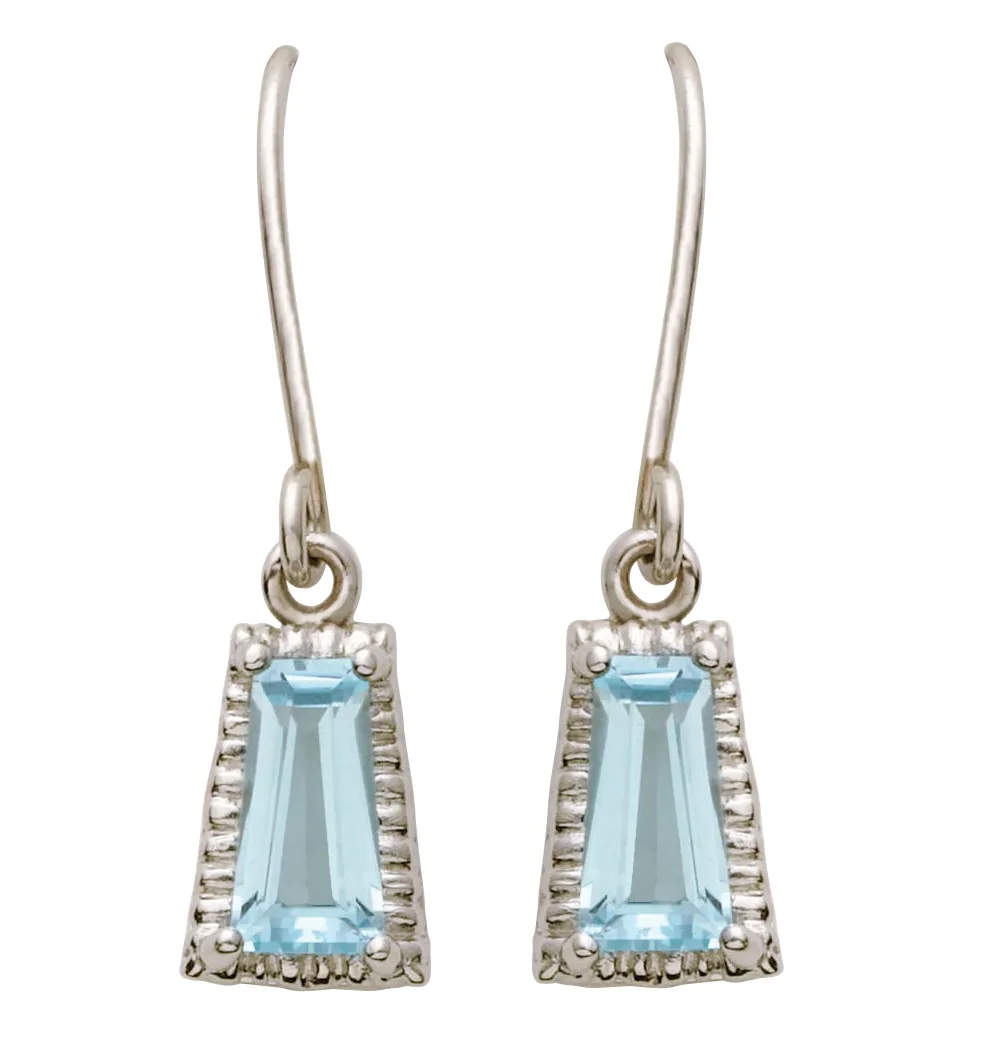 Jilco Inc Blue Topaz Earrings 8.5x4.5mm
