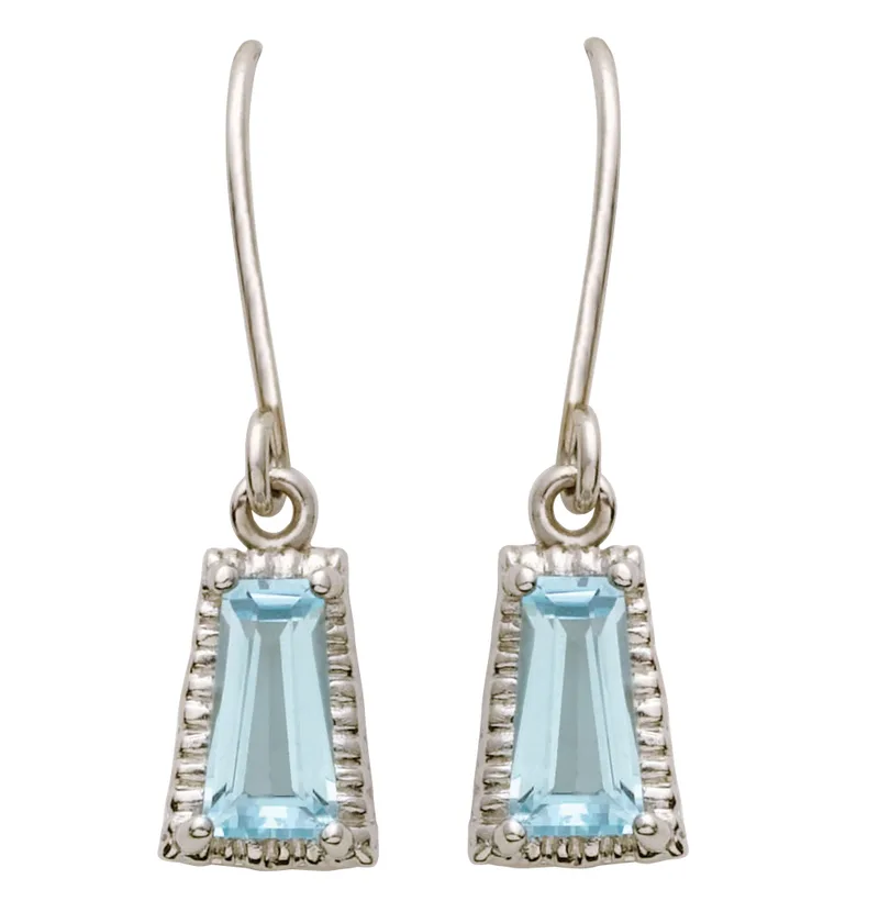Jilco Inc Blue Topaz Earrings 8.5x4.5mm