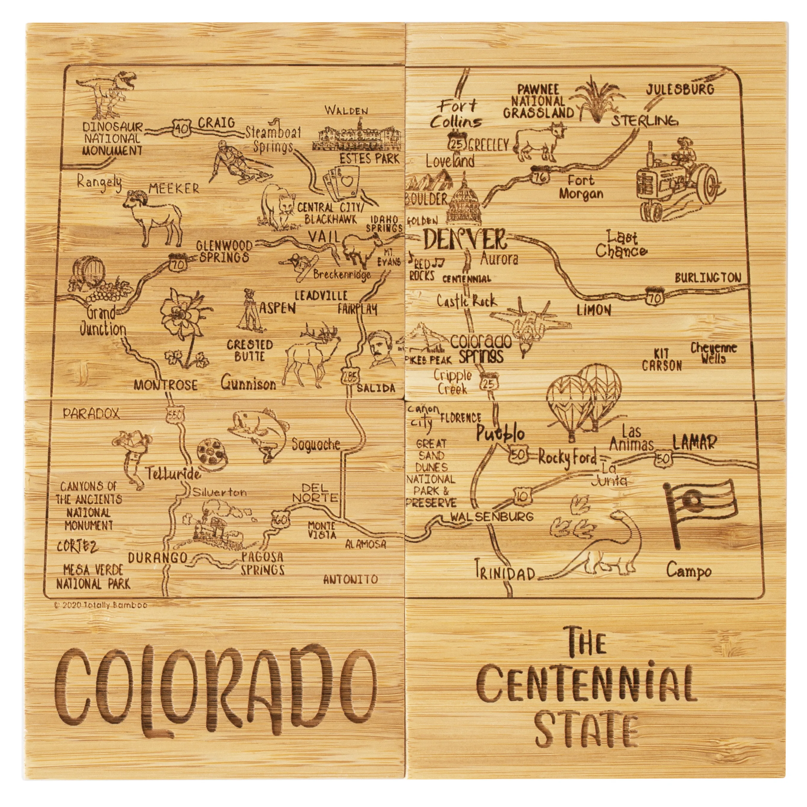 Colorado Puzzle Coaster Set view 2