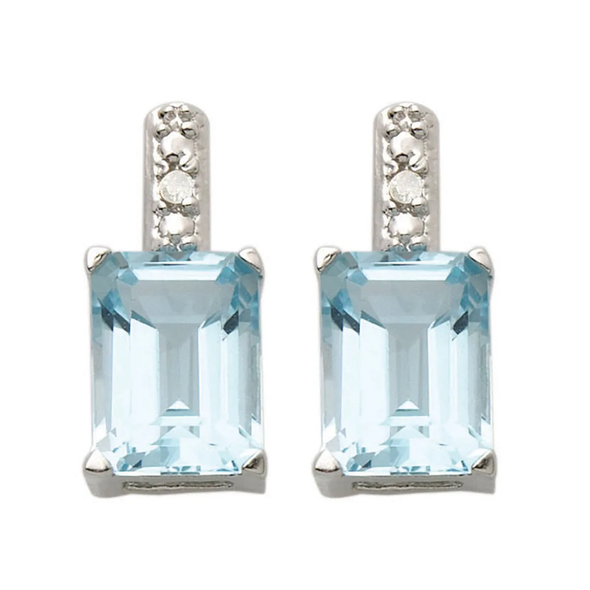 Jilco Inc Diamond & Blue Topaz Earrings