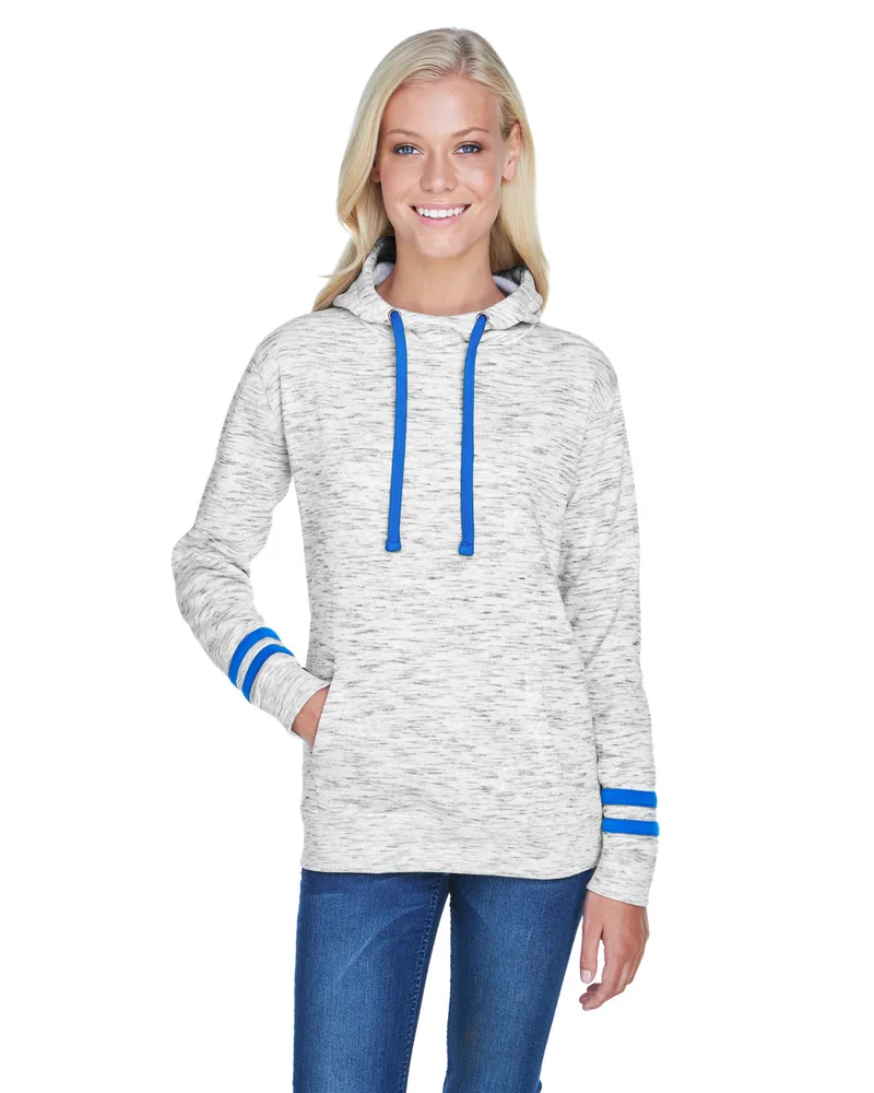 J AMERICA Ladies' Melange Scuba Neck Sweatshirt view 4