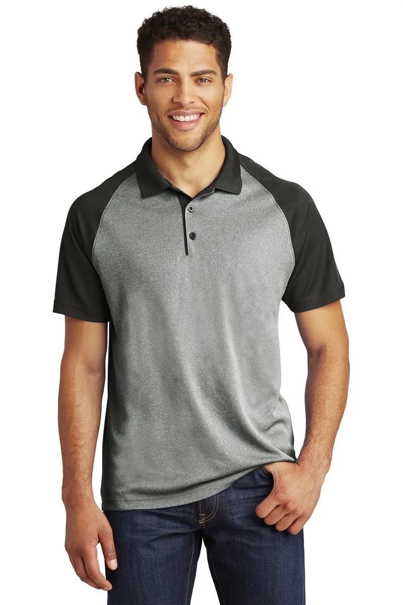 Sport-Tek ® PosiCharge ® RacerMesh ® Raglan Heather Block Polo.