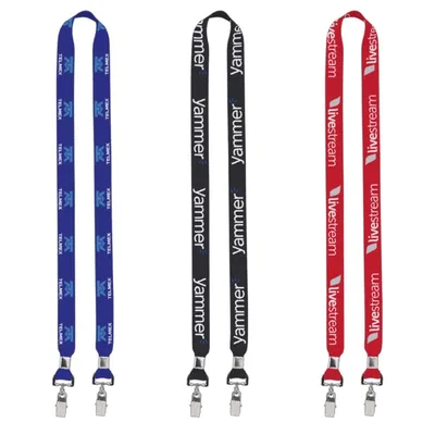 IMPORT Rush 3/4" Dye-Sublimated 2-Ended Lanyard with Dual Silver Crimp & Split-Ring