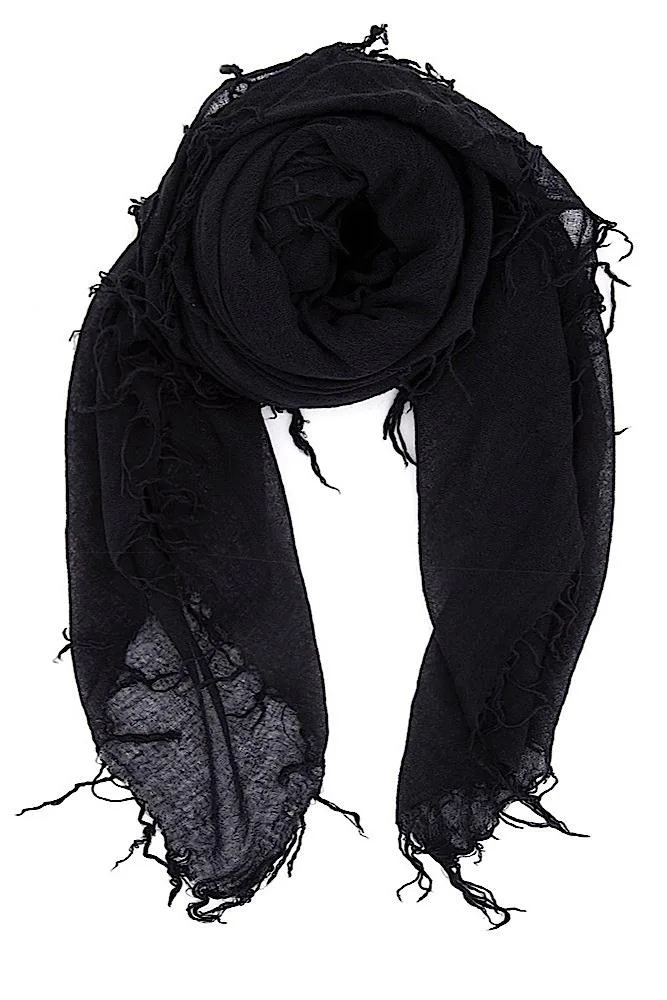 Chan Luu Cashmere And Silk Black Scarf