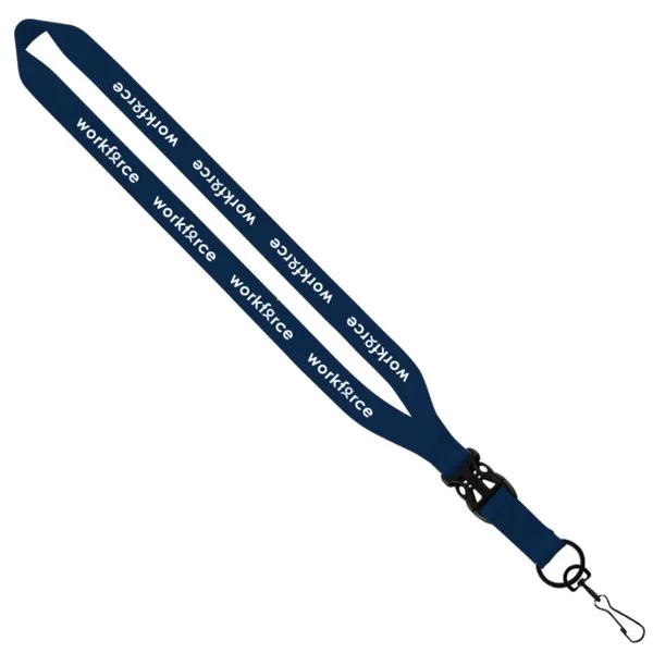 3/4" Polyester Lanyard with Slide Buckle Release & Swivel Snap Hook