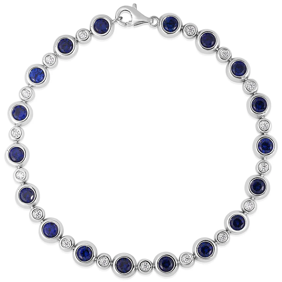 Jilco Inc Blue Sapphire And White Topaz Bracelet