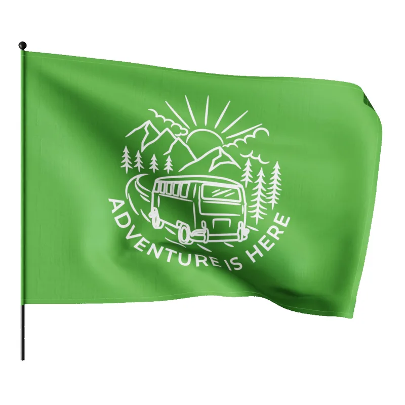 Polyester Waving Rally Flag w/ Pole (27.5"x19.5 Flag/24" Pole) view 2