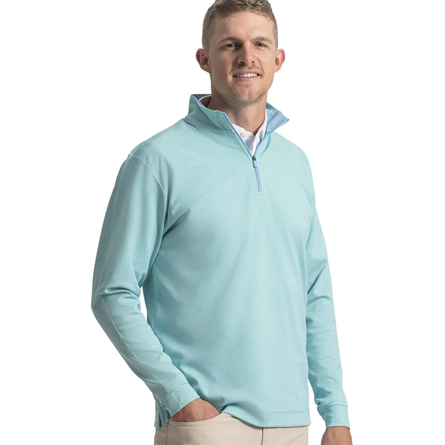 FootJoy® Ottoman Stripe Performance Quarter-Zip Pullover view 6