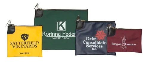 10.5"x7" Laminated Nylon Bank Bag w/Standard Swing Lock view 2