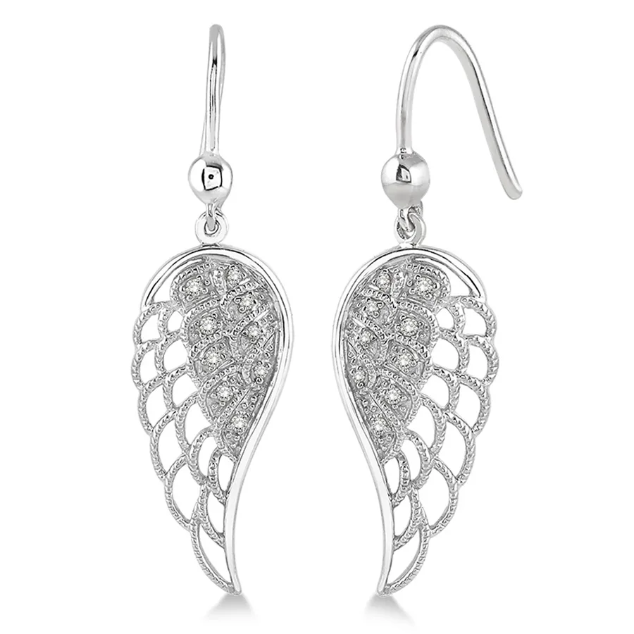 Jilco Inc Diamond Angel Wing Earrings
