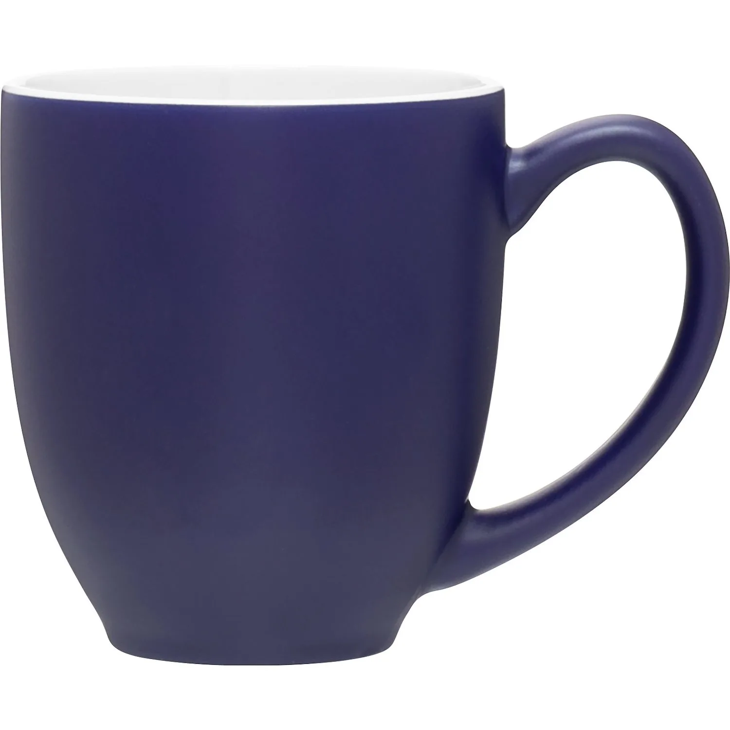 15 oz Bistro Ceramic Mug (Matte Cobalt/Glossy White) view 2