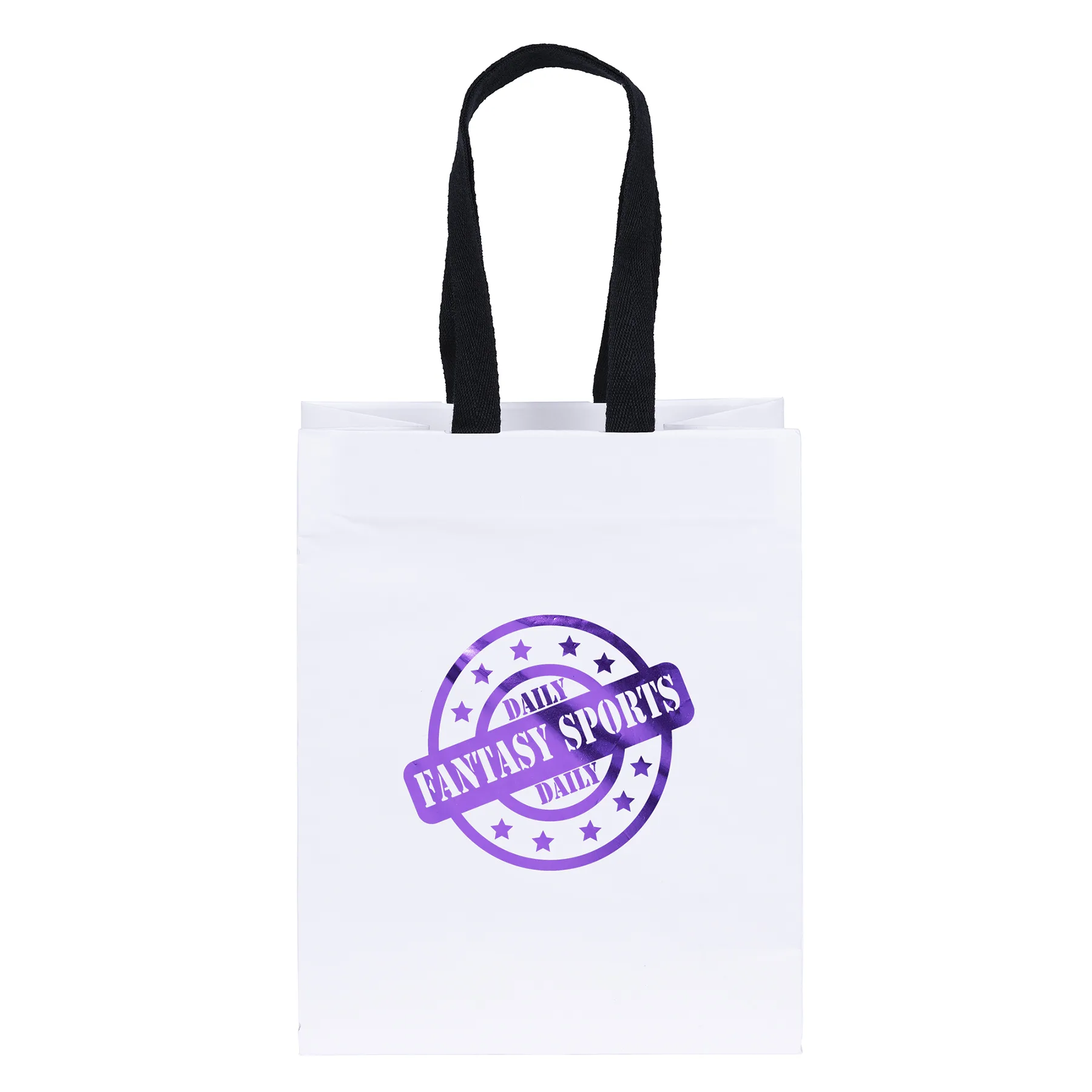 Ash - Woven Handle White Eurototes - Foil Print (7 3/4" x 4 3/4" x 9 3/4")