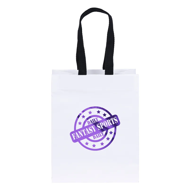 Ash - Woven Handle White Eurototes - Foil Print (7 3/4" x 4 3/4" x 9 3/4")