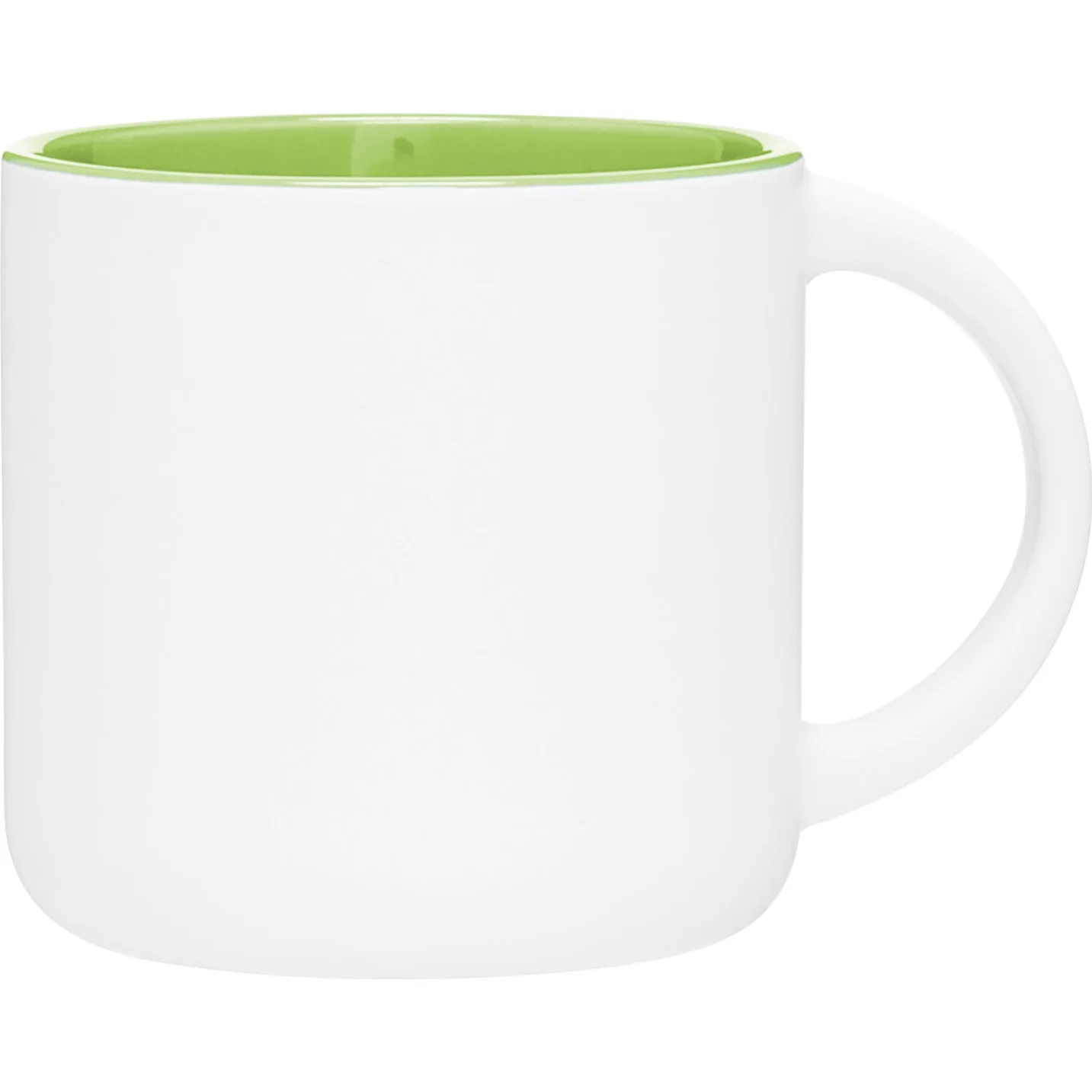 14 oz Minolo Ceramic Mug (Matte White/Lime) view 2