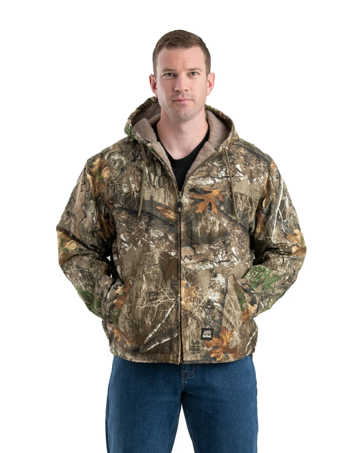 Berne Apparel Men's Heartland Washed Duck Hooded Work Coat view 3