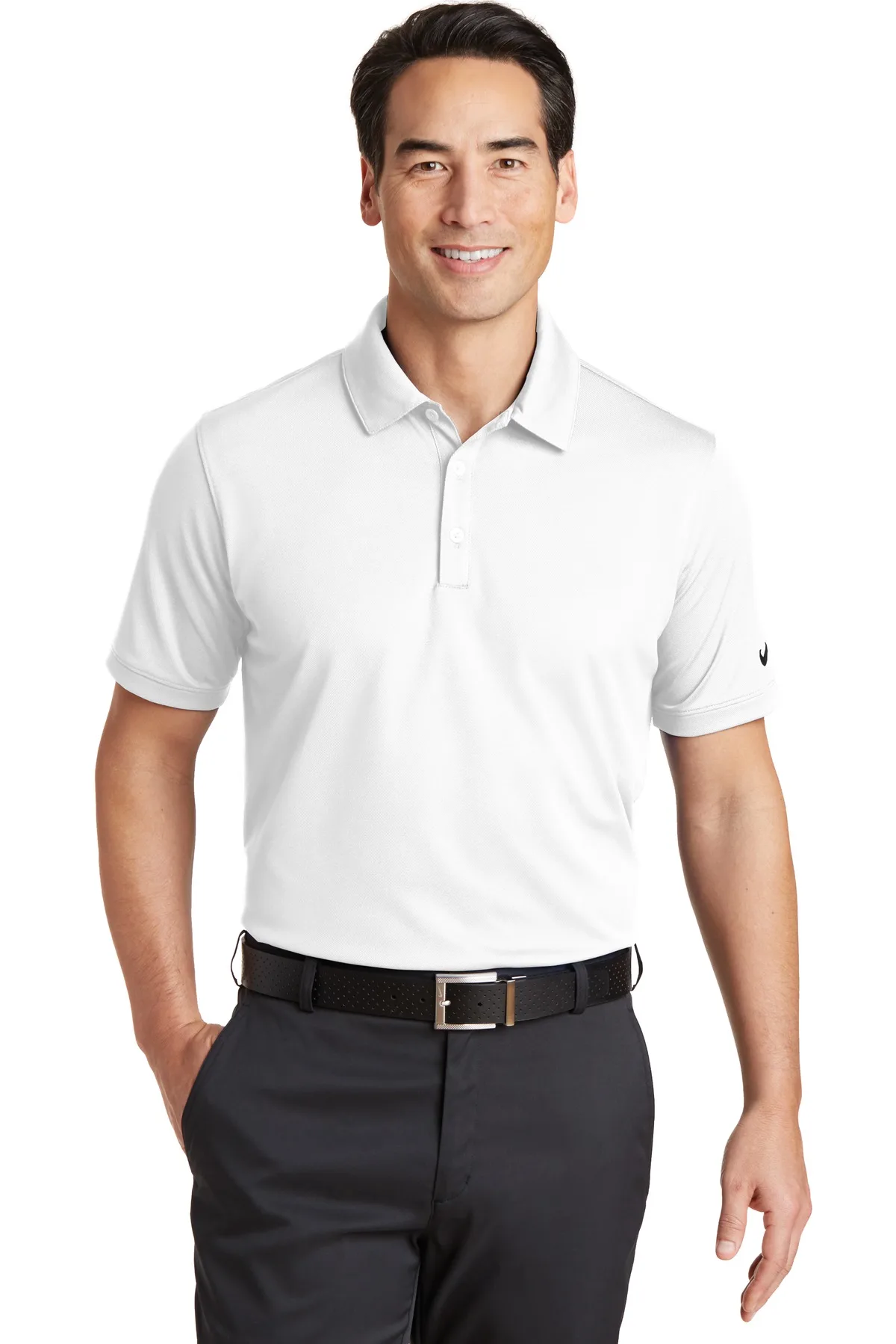 Nike Dri-FIT Solid Icon Pique Modern Fit Polo. view 5