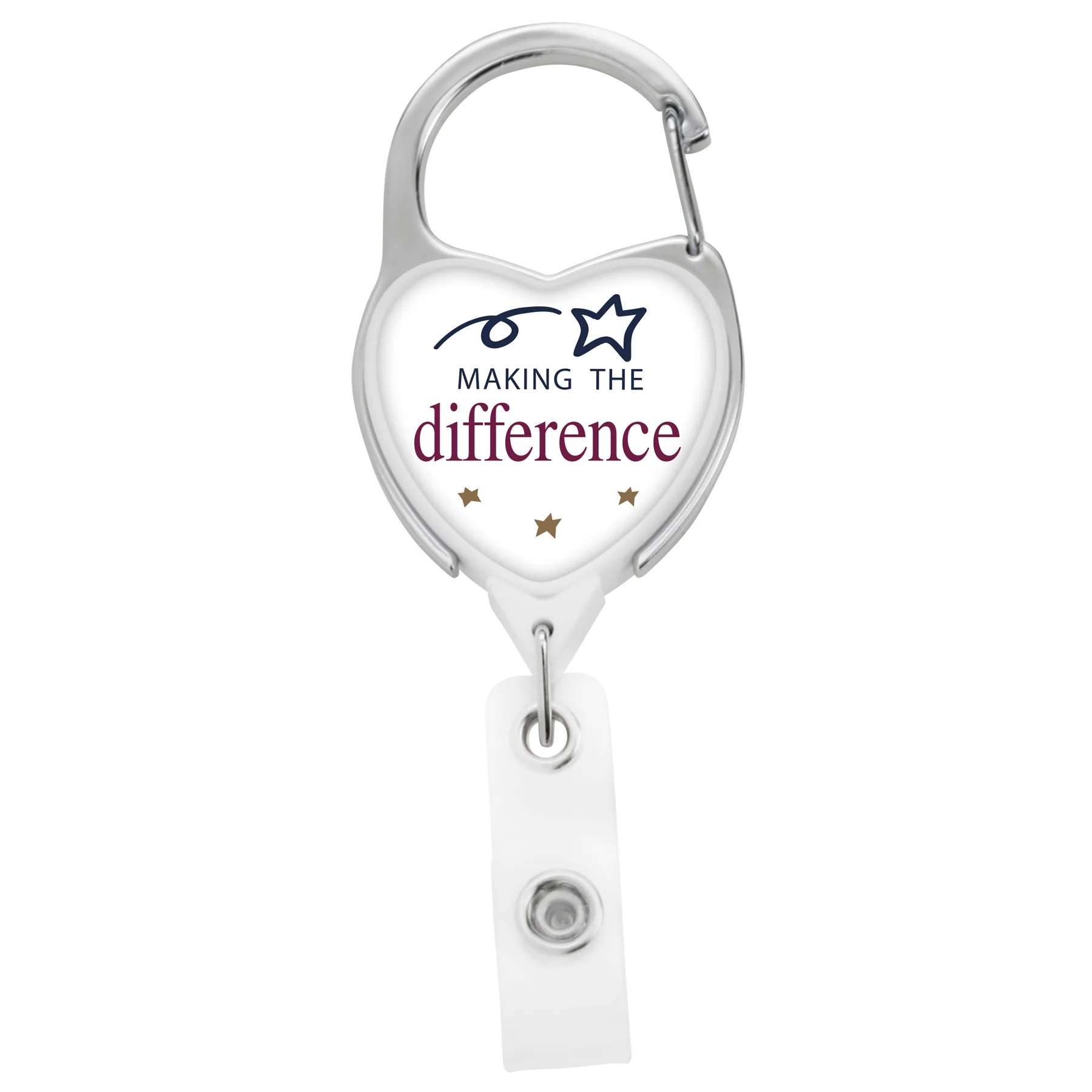 JUMBO Heart Carabiner Retractable Badge Reel view 4
